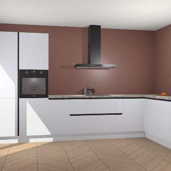 Sneeuwwitte hoogglans greeploze keuken Napels 49648