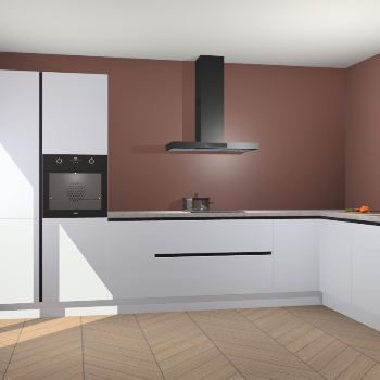 Sneeuwwitte hoogglans greeploze keuken Napels 49654