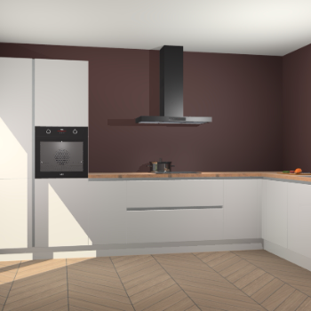 Zijdegrijze hoogglans greeploze keuken Napels 49968