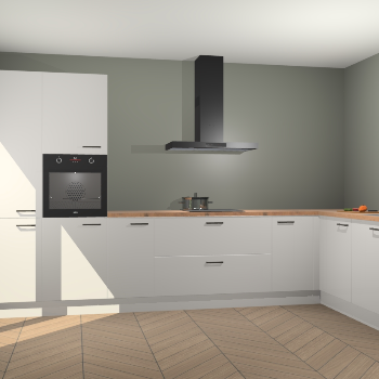 Zijdegrijze hoogglans keuken Napels 49970