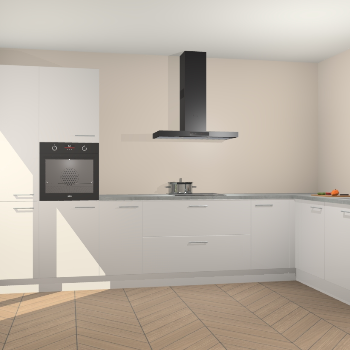 Zijdegrijze hoogglans keuken Napels 49991