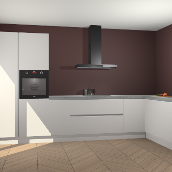 Zijdegrijze hoogglans greeploze keuken Napels 49993