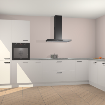 Zijdegrijze hoogglans keuken Napels 49994