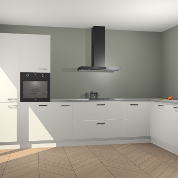 Zijdegrijze hoogglans keuken Napels 49995