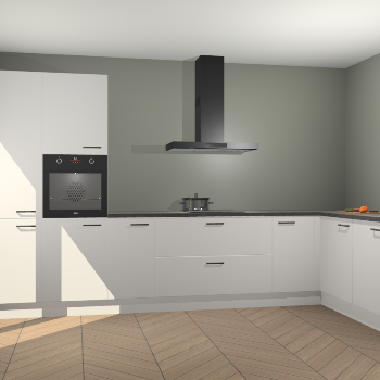 Zijdegrijze hoogglans keuken Napels 50001