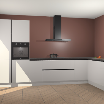 Zijdegrijze hoogglans greeploze keuken Napels 50002