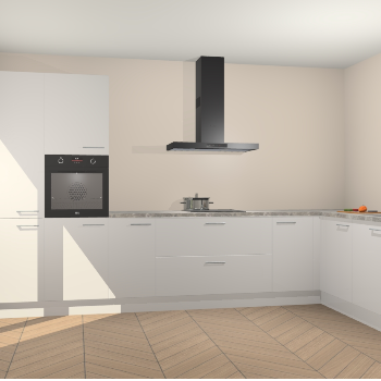 Zijdegrijze hoogglans keuken Napels 50003