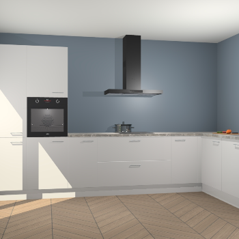 Zijdegrijze hoogglans keuken Napels 50004