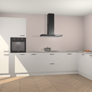 Zijdegrijze hoogglans keuken Napels 50006