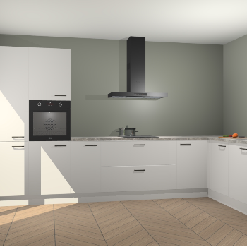 Zijdegrijze hoogglans keuken Napels 50007