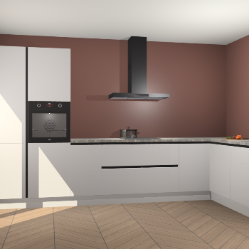 Zijdegrijze hoogglans greeploze keuken Napels 50008