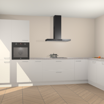 Zijdegrijze hoogglans keuken Napels 50009