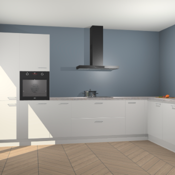 Zijdegrijze hoogglans keuken Napels 50010