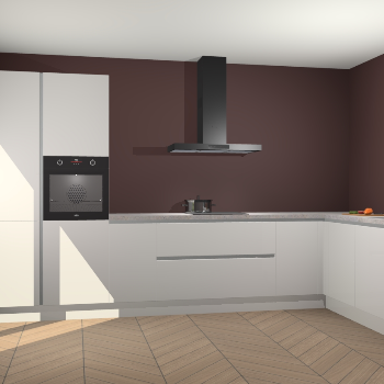 Zijdegrijze hoogglans greeploze keuken Napels 50011