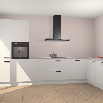 Zijdegrijze hoogglans keuken Napels 50012