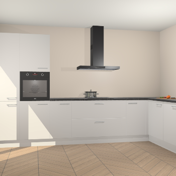 Zijdegrijze hoogglans keuken Napels50015