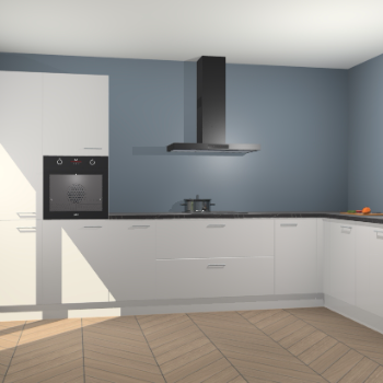 Zijdegrijze hoogglans keuken Napels 50016