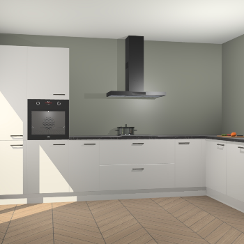 Zijdegrijze hoogglans keuken Napels 50019