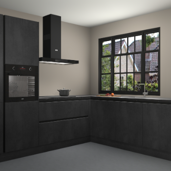 Zwart beton greeploze keuken Florence 92170
