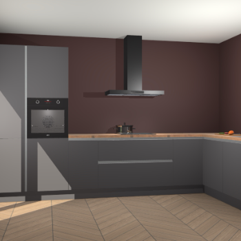 Onyxgrijze greeploze keuken Napels 51456