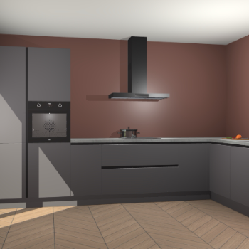 Onyxgrijze  greeploze keuken Napels 51465