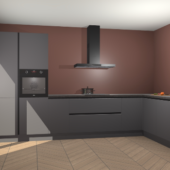 Onyxgrijze  greeploze keuken Napels 51472