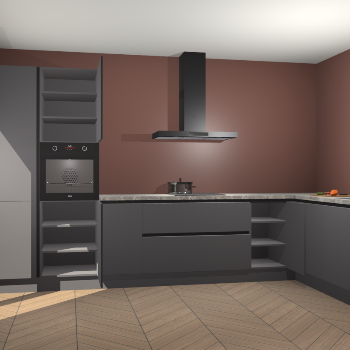 Onyxgrijze  greeploze keuken Napels 51479