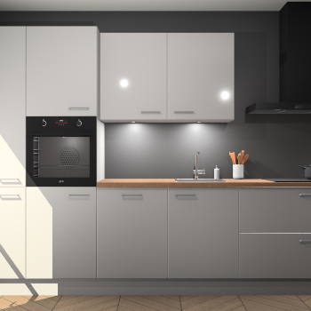 Zijdegrijze hoogglans keuken Groenland 46383