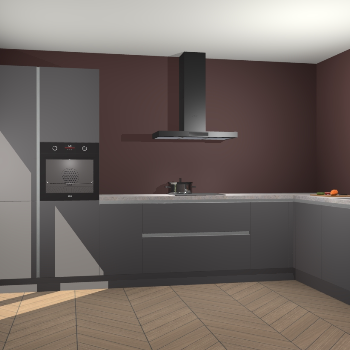 Onyxgrijze greeploze keuken Napels 51482