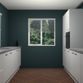 Zijdegrijze hoogglans keuken Lusaka 46927