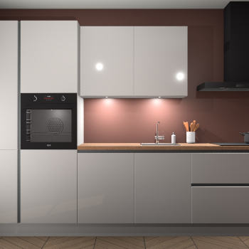 Zijdegrijze hoogglans greeploze keuken Groenland 46385