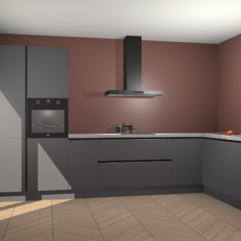 Onyxgrijze  greeploze keuken Napels 51485