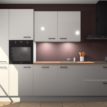 Zijdegrijze hoogglans keuken Groenland 46387