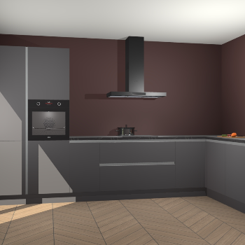 Onyxgrijze greeploze keuken Napels 51488