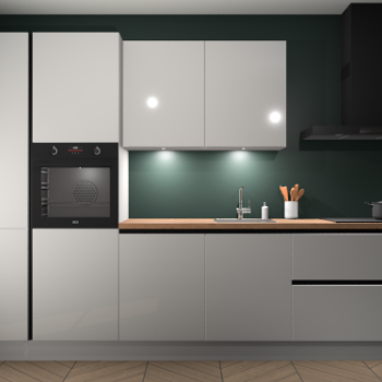 Zijdegrijze hoogglans greeploze keuken Groenland 46388