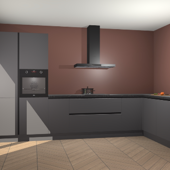 Onyxgrijze  greeploze keuken Napels 51491