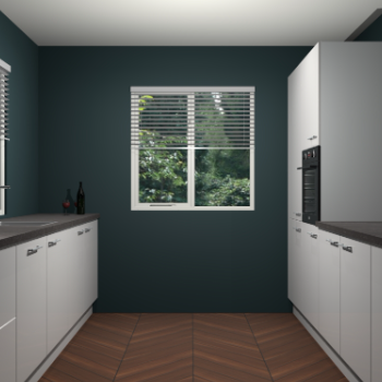 Zijdegrijze hoogglans keuken Lusaka 46952