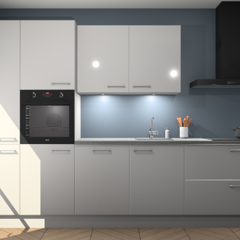 Zijdegrijze hoogglans keuken Groenland 46376