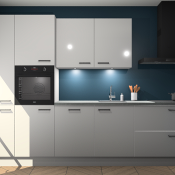 Zijdegrijze hoogglans keuken Groenland 46379