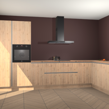 Madera Natuur greeploze keuken Napels 51666