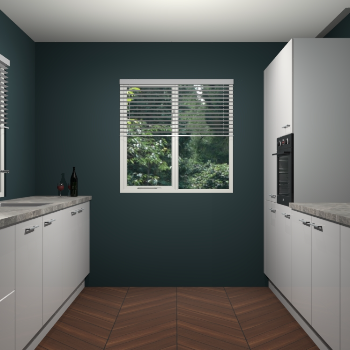 Zijdegrijze hoogglans keuken Lusaka 46972