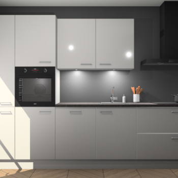 Zijdegrijze hoogglans keuken Groenland 46345