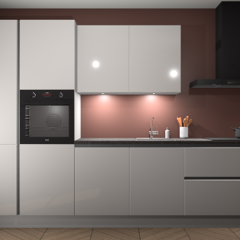 Zijdegrijze hoogglans greeploze keuken Groenland 46347