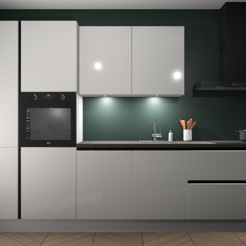 Zijdegrijze hoogglans greeploze keuken Groenland 46351