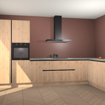 Madera Natuur greeploze keuken Napels 51744