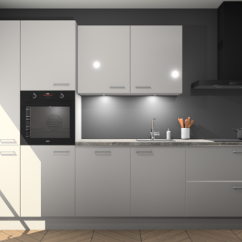 Zijdegrijze hoogglans keuken Groenland 46258