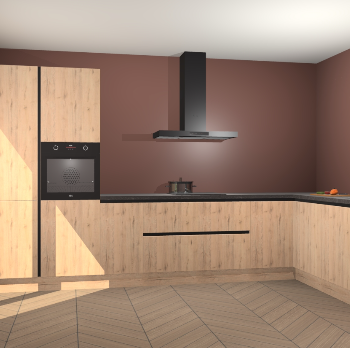 Madera Natuur greeploze keuken Napels 51751