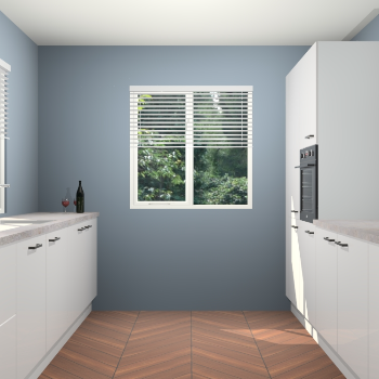 Zijdegrijze hoogglans keuken Lusaka 47013