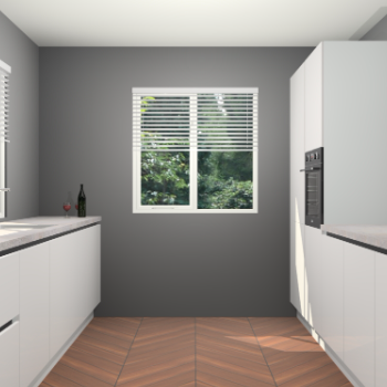 Zijdegrijze hoogglans greeploze keuken Lusaka 47014