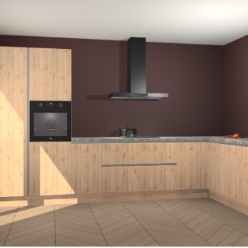 Madera Natuur greeploze keuken Napels 51754